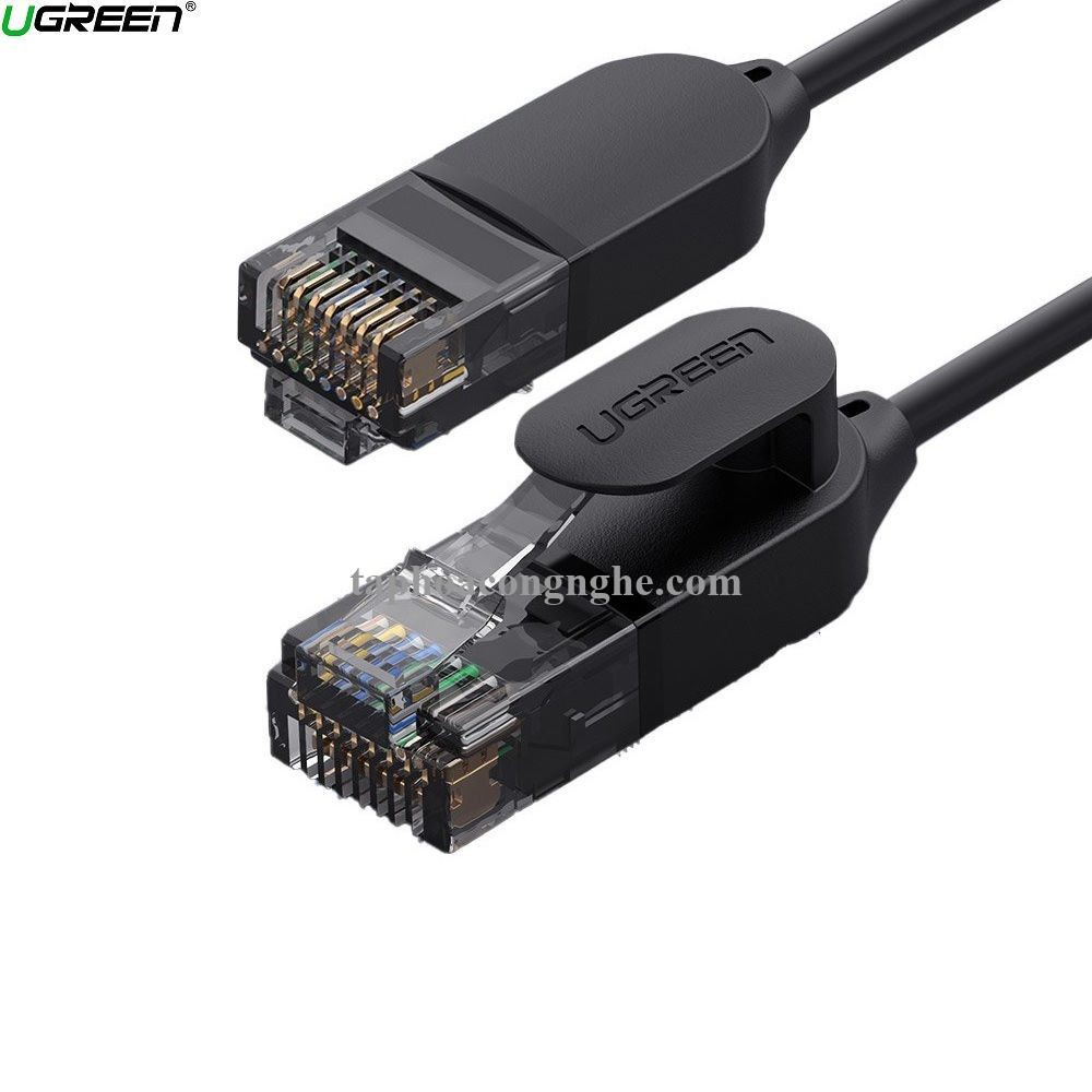 Ugreen 70656 10M 10Gbps 500MHz cat6a màu đen siêu mỏng OD2.8mm cáp mạng Utp LAN Ethernet toàn đồng NW122 30070656